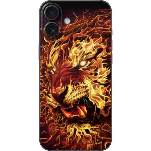 Fire Tiger by Tom Wood iPhone 16 Plus Skin