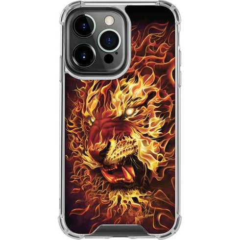 Fire Tiger by Tom Wood iPhone 16 Pro Clear Case