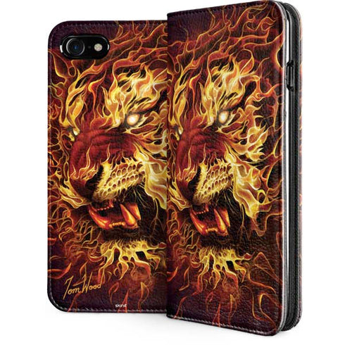 Fire Tiger by Tom Wood iPhone SE (2nd & 3rd Gen) Folio Case