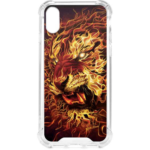 Fire Tiger by Tom Wood iPhone XS Clear Case