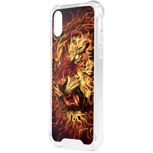 Fire Tiger by Tom Wood iPhone XS Clear Case