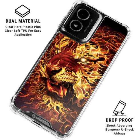 Fire Tiger by Tom Wood Moto G Power 5G (2024) Clear Case
