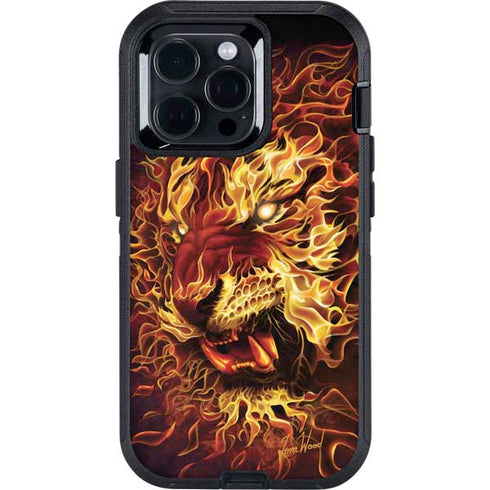 Fire Tiger by Tom Wood Otterbox Defender iPhone Skin