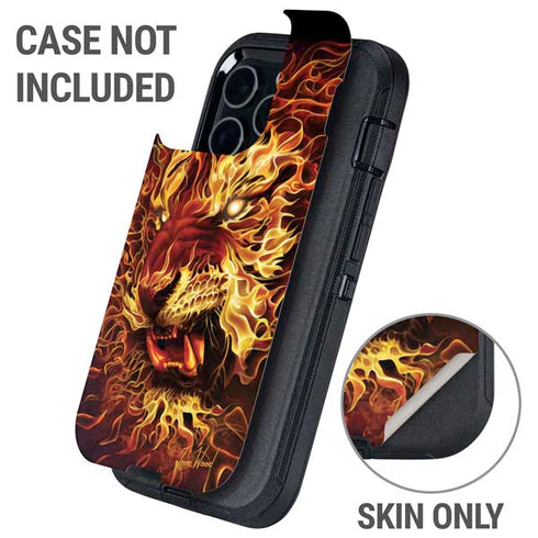 Fire Tiger by Tom Wood Otterbox Defender iPhone Skin