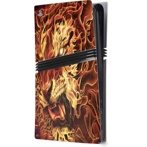 Fire Tiger by Tom Wood PS5 Pro Console Skin