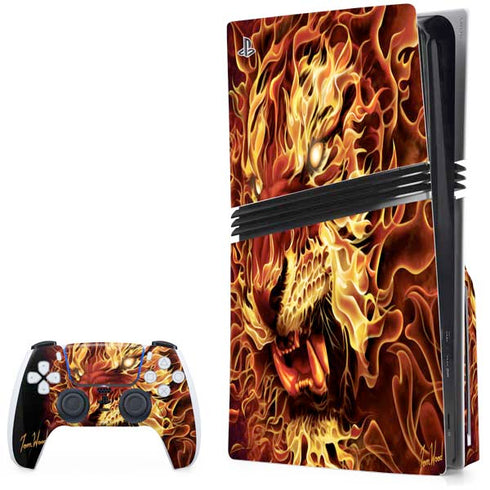 Fire Tiger by Tom Wood PS5 Pro Disk Bundle Skin