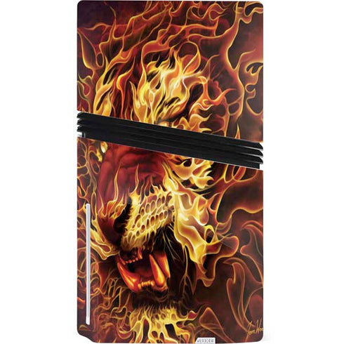 Fire Tiger by Tom Wood PS5 Pro Disk Console Skin