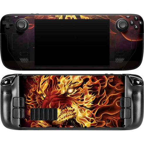 Fire Tiger by Tom Wood Steam Deck Handheld Gaming Computer OLED Skin