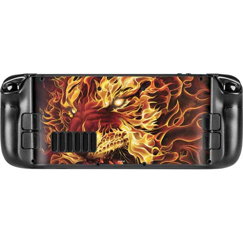 Tom Wood Fire Tiger Steam Deck Handheld Gaming Computer Skin