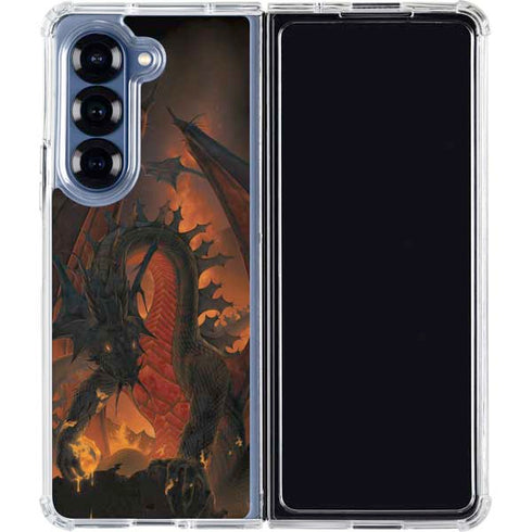 Fireball Dragon by Vincent Hie Galaxy Z Fold6 Clear Case