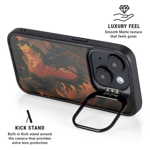 Fireball Dragon by Vincent Hie iPhone 14 Kickstand Case