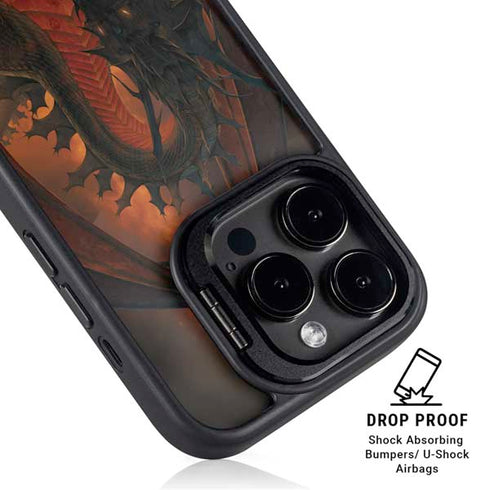 Fireball Dragon by Vincent Hie iPhone 15 Pro Kickstand Case