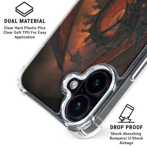 Fireball Dragon by Vincent Hie iPhone 16 Plus Clear Case