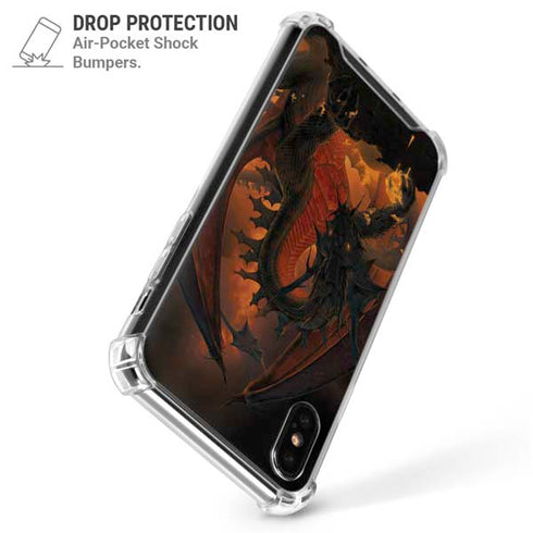 Fireball Dragon by Vincent Hie iPhone X/XS Clear Case