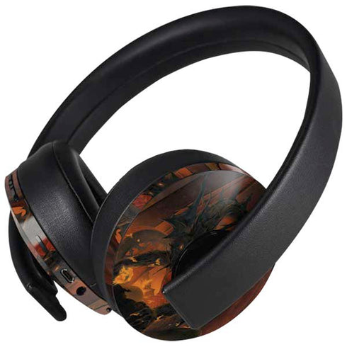 Fireball Dragon by Vincent Hie PlayStation 4 Gold Wireless Headset Skin