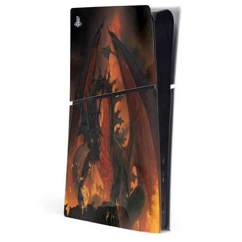 Fireball Dragon by Vincent Hie PS5 Slim Digital Edition Console Skin