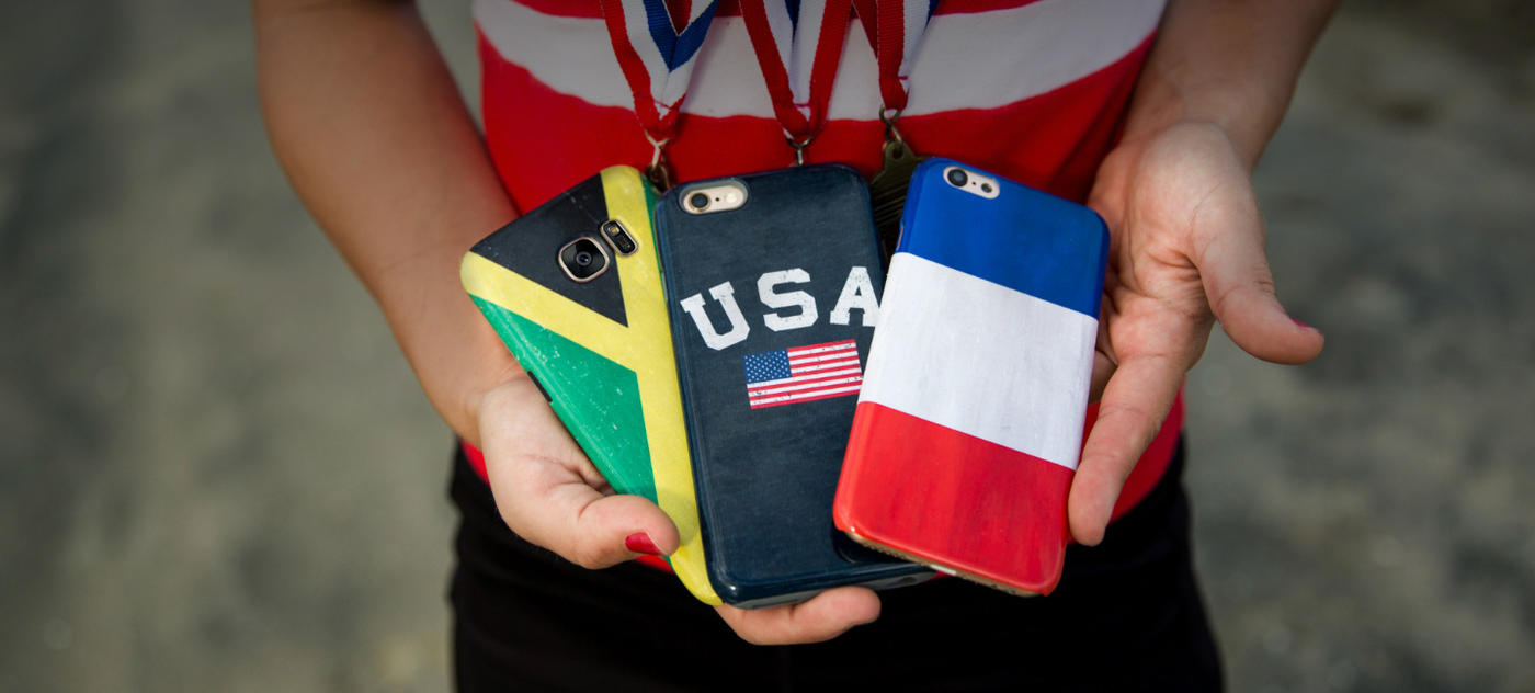 Skinit cases displaying country flags