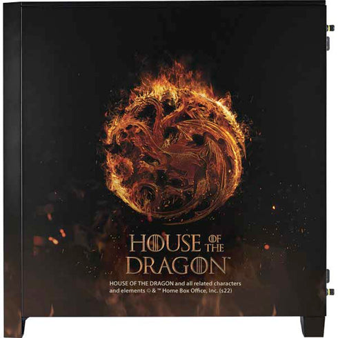 HBO House of the Dragon Flaming Tararyen Sigil Corsair 4000D Tempered Glass Mid-Tower ATX Case Skin