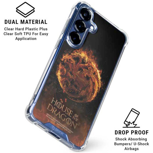 HBO House of the Dragon Flaming Tararyen Sigil Galaxy S25 FE Clear Case