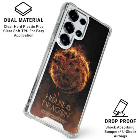 HBO House of the Dragon Flaming Tararyen Sigil Galaxy S25 Ultra Clear Case