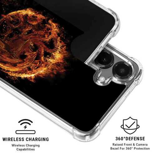 HBO House of the Dragon Flaming Tararyen Sigil Galaxy S26 Plus Clear Case