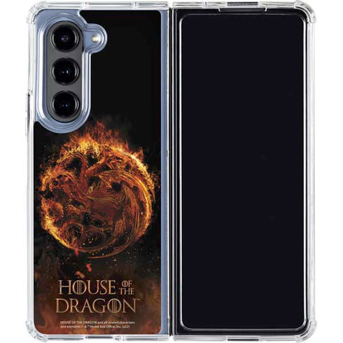 HBO House of the Dragon Flaming Tararyen Sigil Galaxy Z Fold5 5G Clear Case