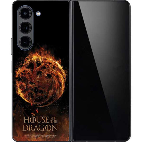 HBO House of the Dragon Flaming Tararyen Sigil Galaxy Z Fold5 5G Skin