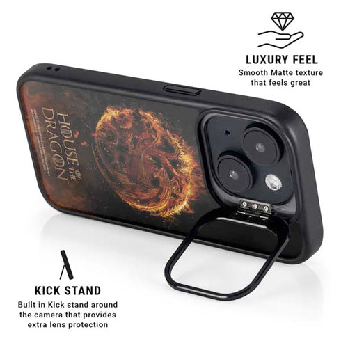 HBO House of the Dragon Flaming Tararyen Sigil iPhone 15 Kickstand Case