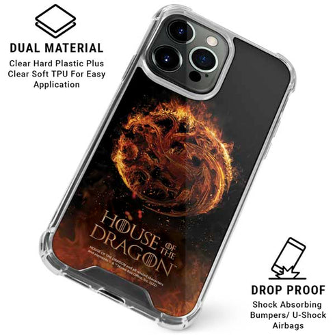 HBO House of the Dragon Flaming Tararyen Sigil iPhone 16 Pro Clear Case
