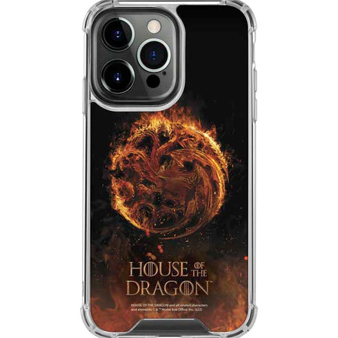 HBO House of the Dragon Flaming Tararyen Sigil iPhone 16 Pro Max Clear Case