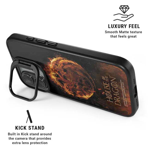 HBO House of the Dragon Flaming Tararyen Sigil iPhone 17 Kickstand Case