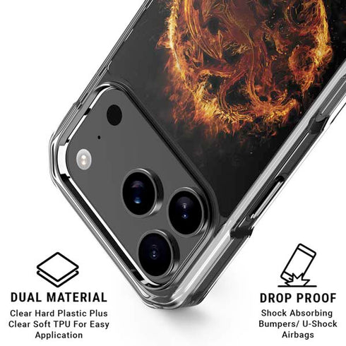 HBO House of the Dragon Flaming Tararyen Sigil iPhone 17 Pro Clear Case