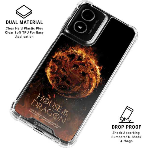 HBO House of the Dragon Flaming Tararyen Sigil Moto G Power 5G (2024) Clear Case