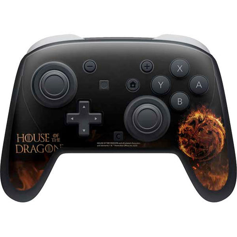 HBO House of the Dragon Flaming Tararyen Sigil Nintendo Switch 2 (2025) Pro Controller Skin