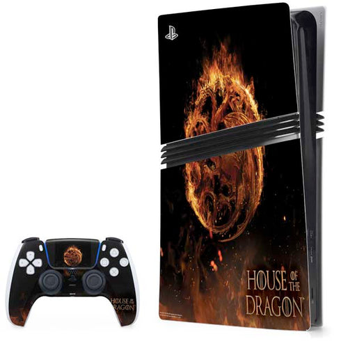 HBO House of the Dragon Flaming Tararyen Sigil PS5 Pro Bundle Skin