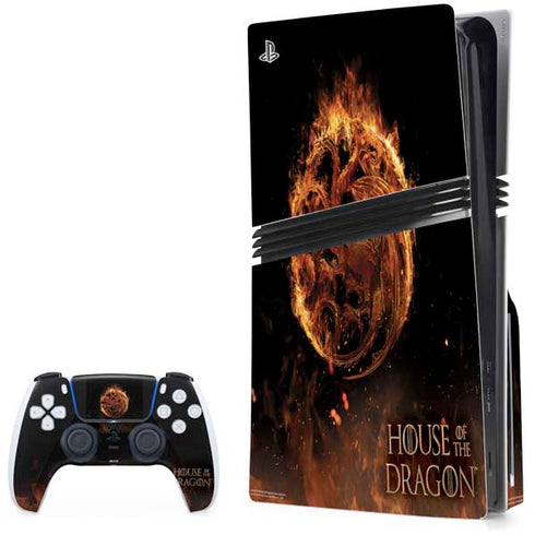 HBO House of the Dragon Flaming Tararyen Sigil PS5 Pro Disk Bundle Skin