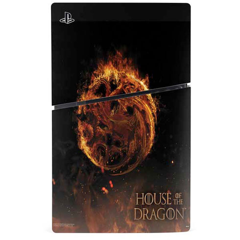 HBO House of the Dragon Flaming Tararyen Sigil PS5 Slim Digital Edition Console Skin