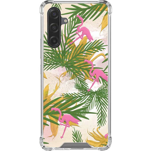 Flamingo Pattern Galaxy A17 Clear Case