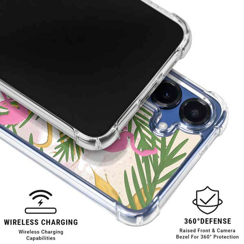 Flamingo Pattern Galaxy S25 Clear Case