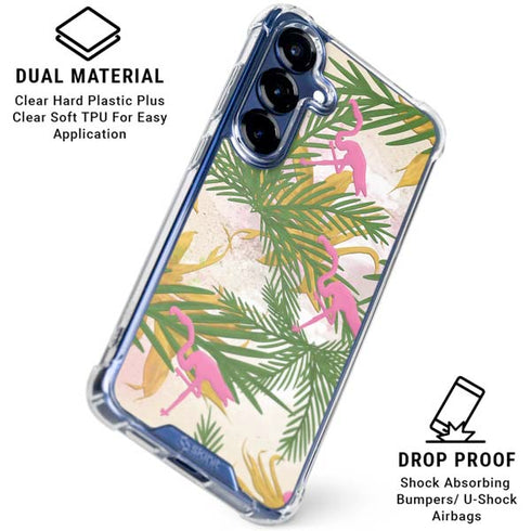 Flamingo Pattern Galaxy S25 Plus Clear Case