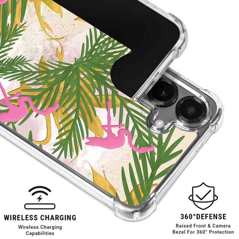 Flamingo Pattern Galaxy S26 Plus Clear Case