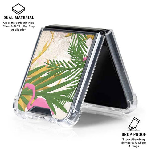 Flamingo Pattern Galaxy Z Flip6 Clear Case