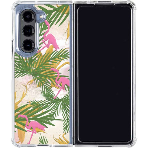 Flamingo Pattern Galaxy Z Fold5 5G Clear Case