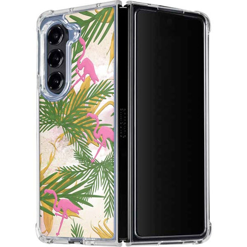 Flamingo Pattern Galaxy Z Fold5 5G Clear Case