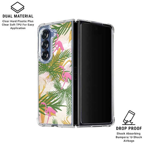 Flamingo Pattern Galaxy Z Fold6 Clear Case