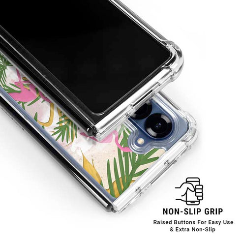Flamingo Pattern Galaxy Z Fold6 Clear Case