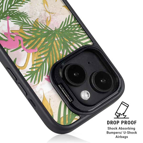 Flamingo Pattern iPhone 13 Kickstand Case
