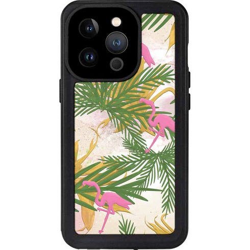 Flamingo Pattern iPhone 15 Pro Waterproof Case