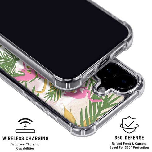 Flamingo Pattern iPhone 16 Clear Case