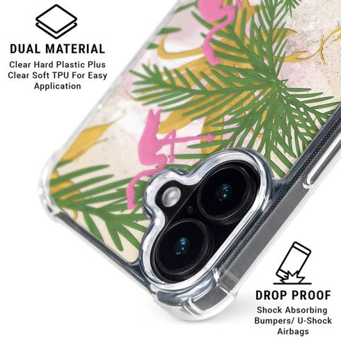 Flamingo Pattern iPhone 16 Clear Case